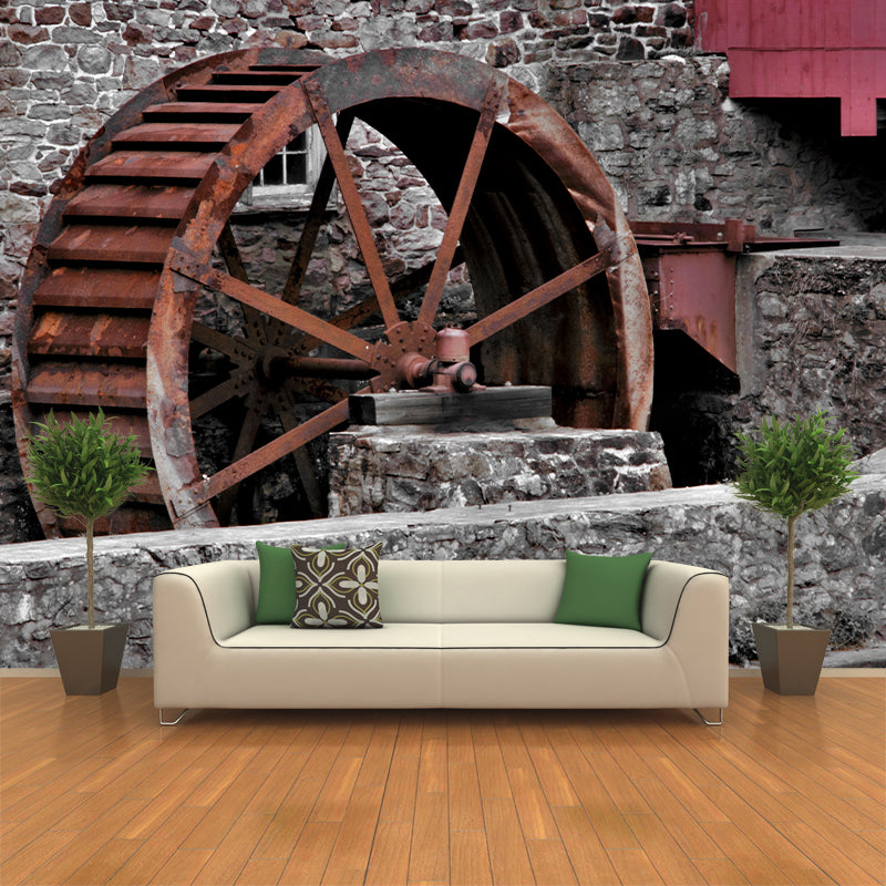 Horizontal Photography Water Mill Mural Decorative Wallpaper Wall Murals for Room