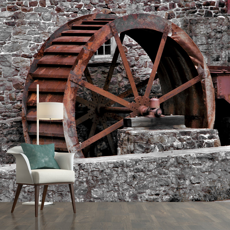 Horizontal Photography Water Mill Mural Decorative Wallpaper Wall Murals for Room