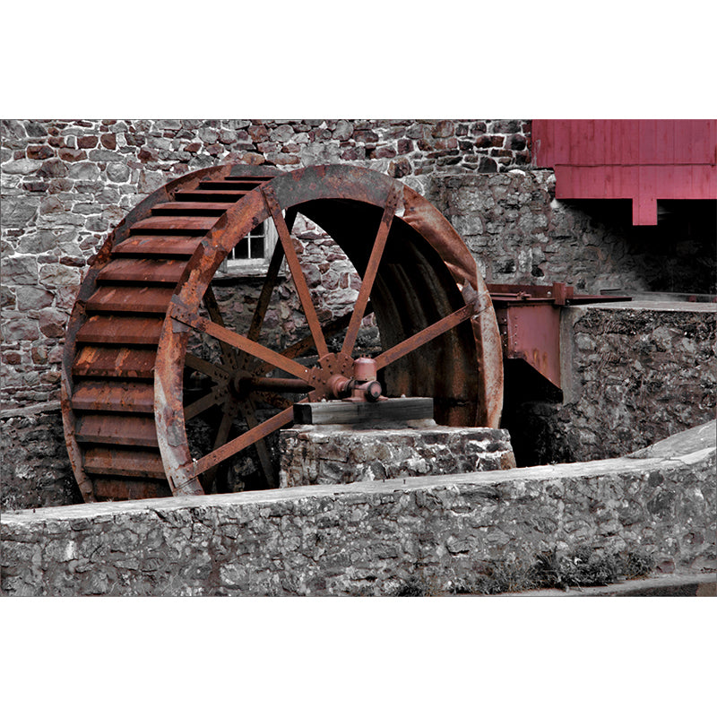 Horizontal Photography Water Mill Mural Decorative Wallpaper Wall Murals for Room