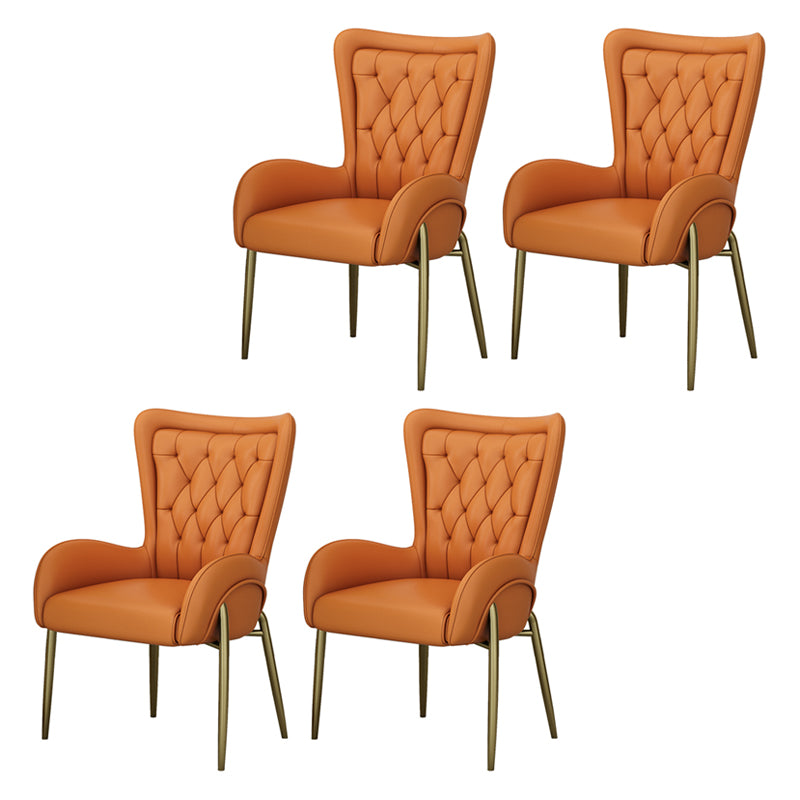 Noordse stijl metalen eetkamerstoelen Tufted Parsons armstoel voor restaurant
