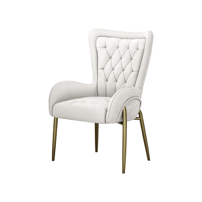 Noordse stijl metalen eetkamerstoelen Tufted Parsons armstoel voor restaurant