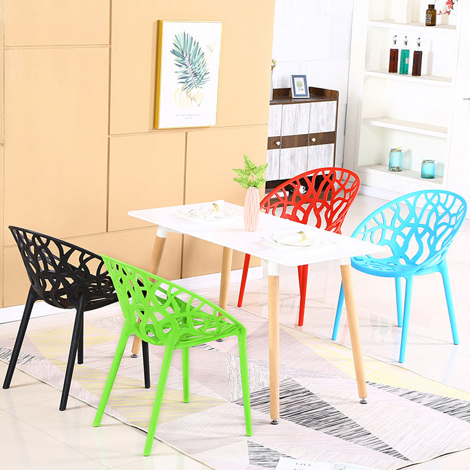 El comedor plástico contemporáneo preside la parte posterior abierta sin brazos que cena la silla lateral para el restaurante