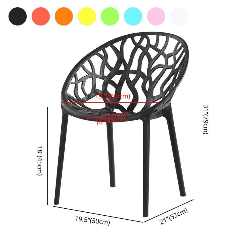El comedor plástico contemporáneo preside la parte posterior abierta sin brazos que cena la silla lateral para el restaurante
