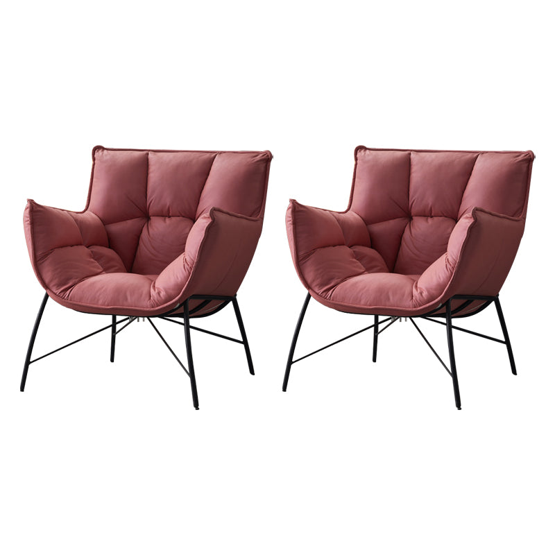 Chaise d'intérieur et d'extérieur moderne en métal, chaise d'appoint à dossier capitonné Parsons avec accoudoirs