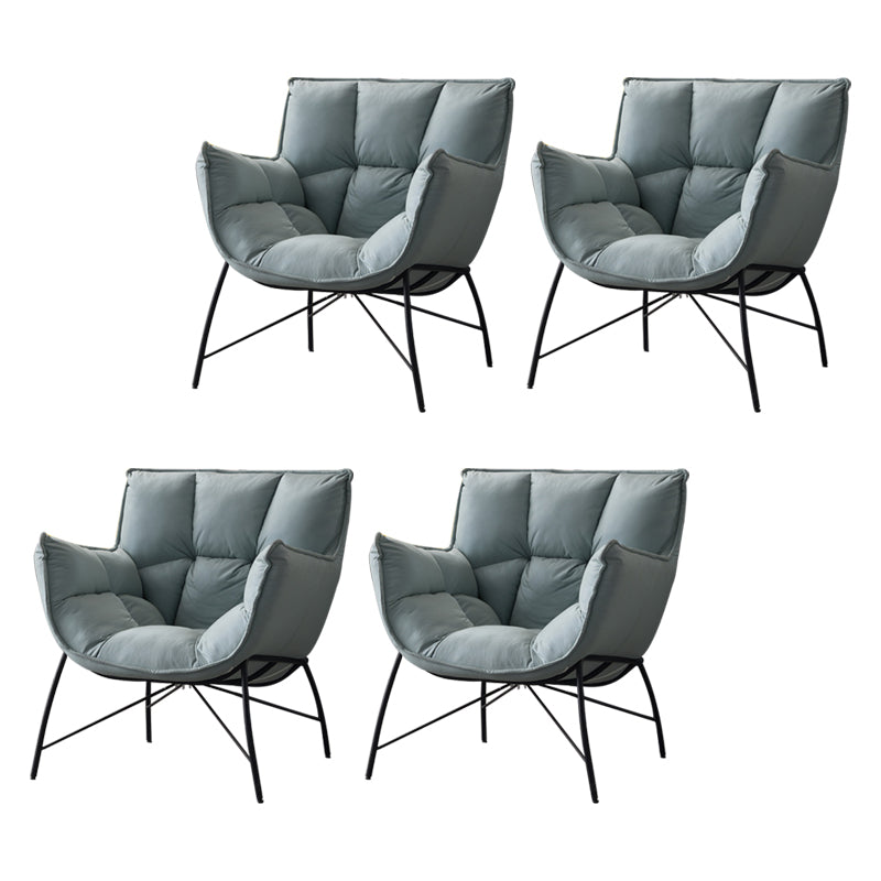 Chaise d'intérieur et d'extérieur moderne en métal, chaise d'appoint à dossier capitonné Parsons avec accoudoirs