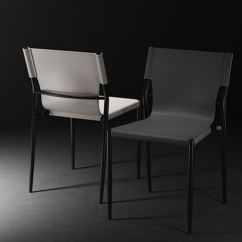 Métal contemporain dinant les chaises sans bras en cuir dinant des chaises pour le restaurant