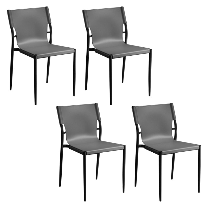 Métal contemporain dinant les chaises sans bras en cuir dinant des chaises pour le restaurant