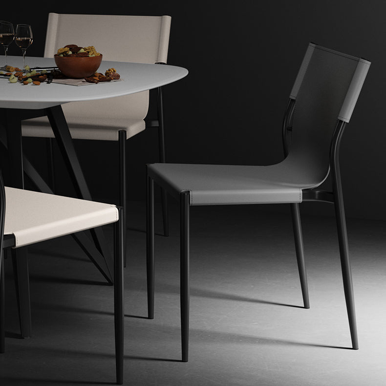 Métal contemporain dinant les chaises sans bras en cuir dinant des chaises pour le restaurant