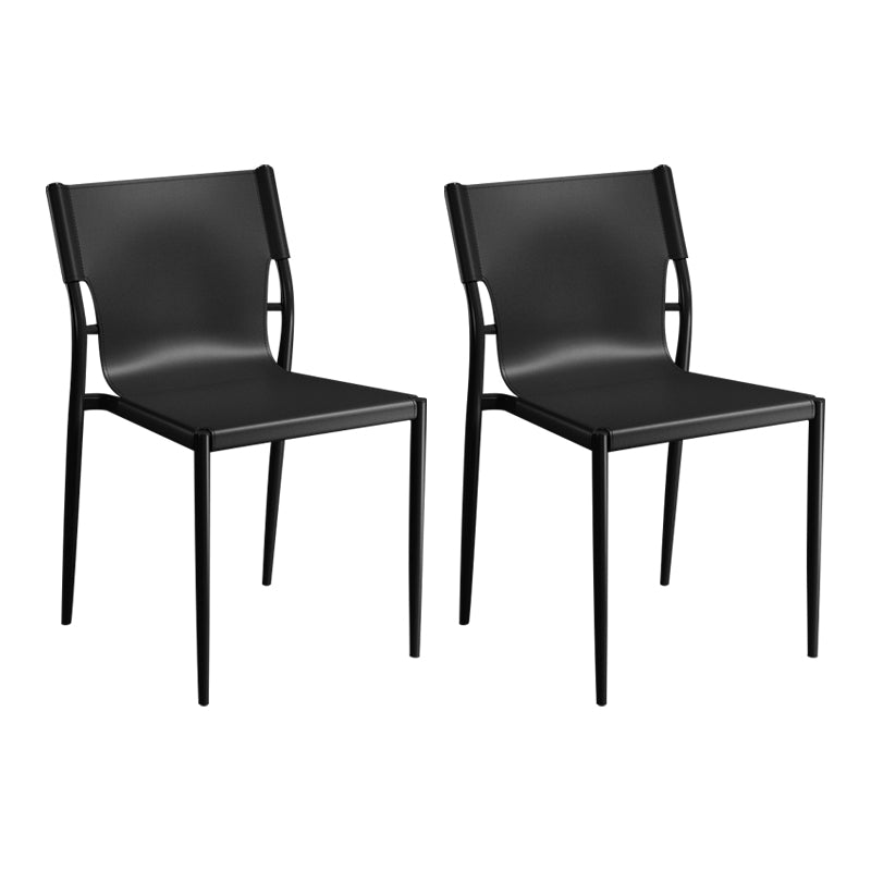 Métal contemporain dinant les chaises sans bras en cuir dinant des chaises pour le restaurant