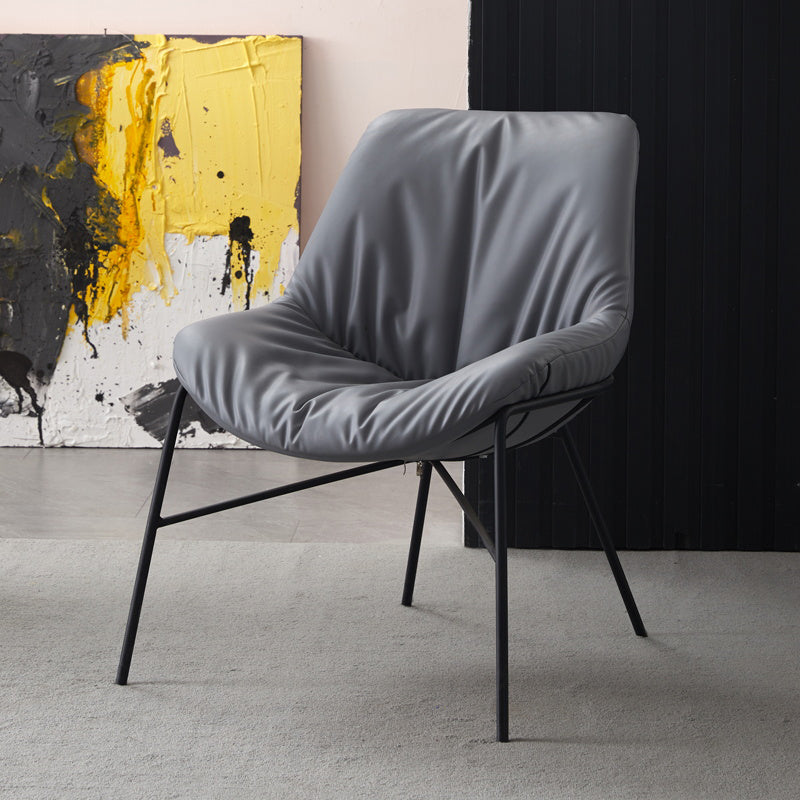Moderne indoor-outdoor metalen stoel Huisarmloze gestoffeerde slipperstoel