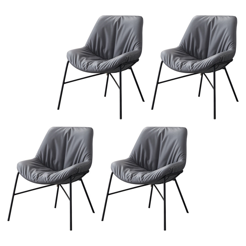 Moderne indoor-outdoor metalen stoel Huisarmloze gestoffeerde slipperstoel