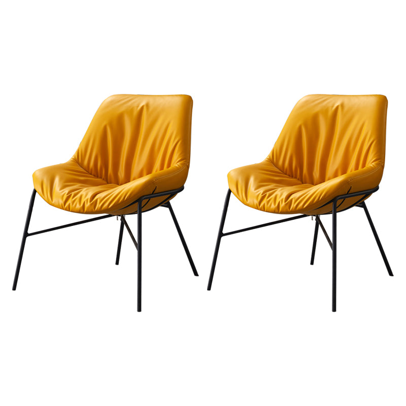 Moderne indoor-outdoor metalen stoel Huisarmloze gestoffeerde slipperstoel