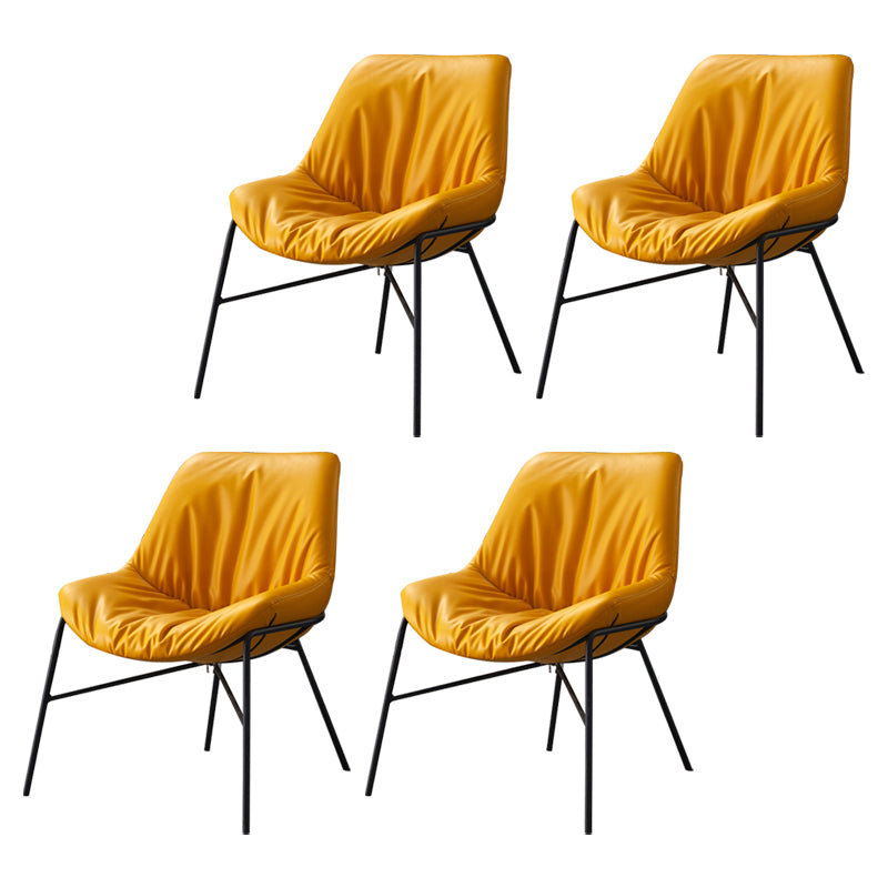 Moderne indoor-outdoor metalen stoel Huisarmloze gestoffeerde slipperstoel