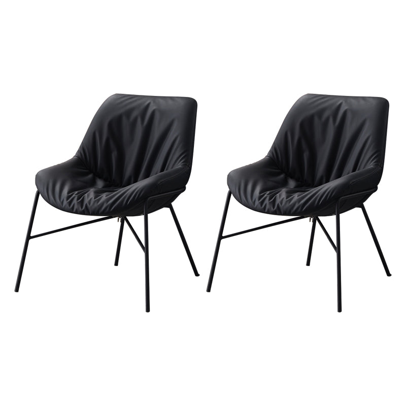 Moderne indoor-outdoor metalen stoel Huisarmloze gestoffeerde slipperstoel