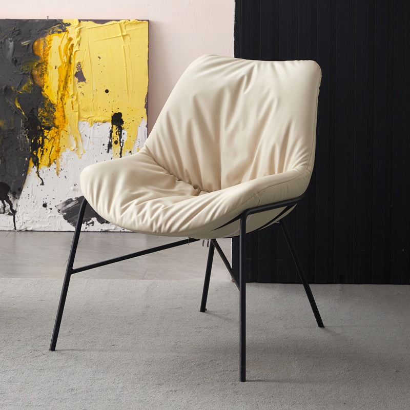 Moderne indoor-outdoor metalen stoel Huisarmloze gestoffeerde slipperstoel
