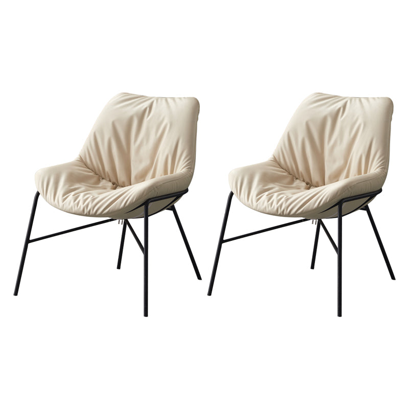 Moderne indoor-outdoor metalen stoel Huisarmloze gestoffeerde slipperstoel