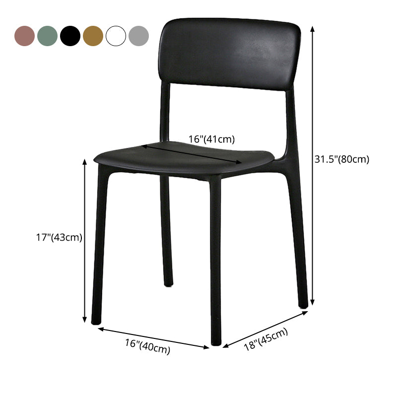 Plastic Scandinavian Restaurant Side Chair Matte Finish Open Dining Chair