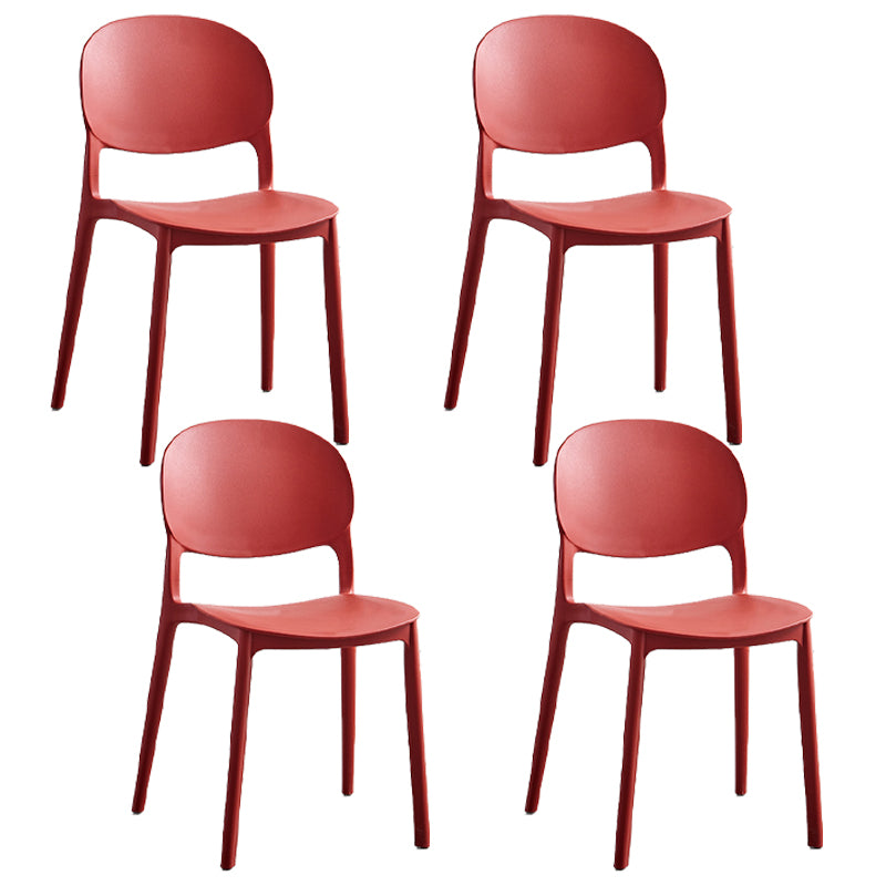 Chaise latéral de salle à manger en plastique mat