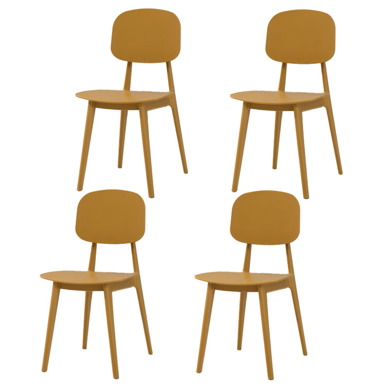 Chaise de salle à manger en plastique de finition mate, chaise de salle à manger à dossier ouvert empilable
