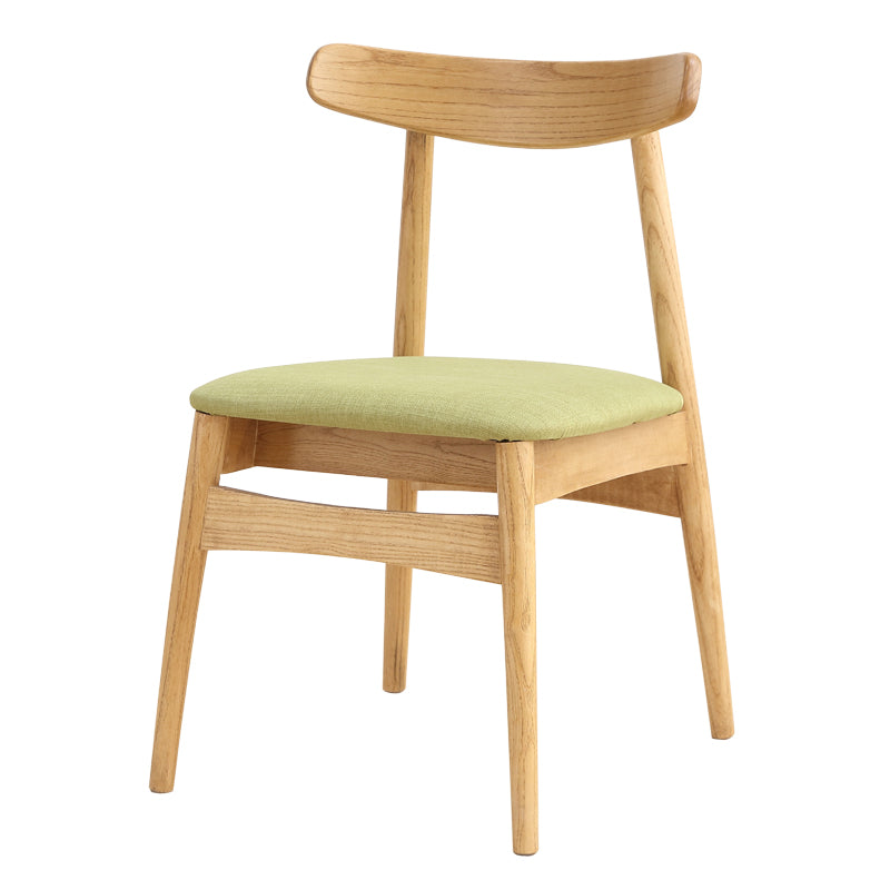 Chaise de salle à manger scandinave en lin, finition mate, chaise de salle à manger à dossier ouvert