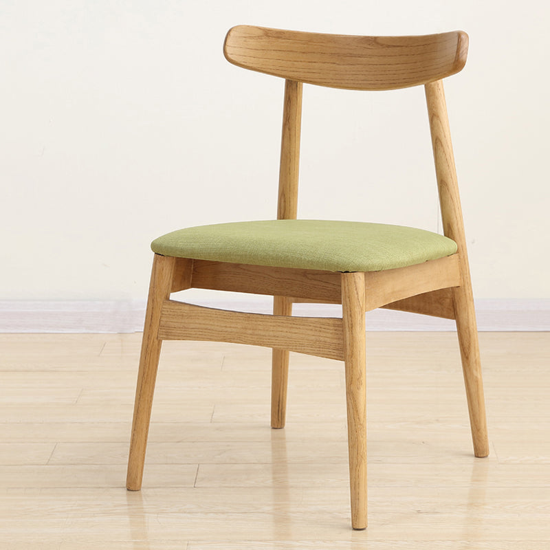 Chaise de salle à manger scandinave en lin, finition mate, chaise de salle à manger à dossier ouvert