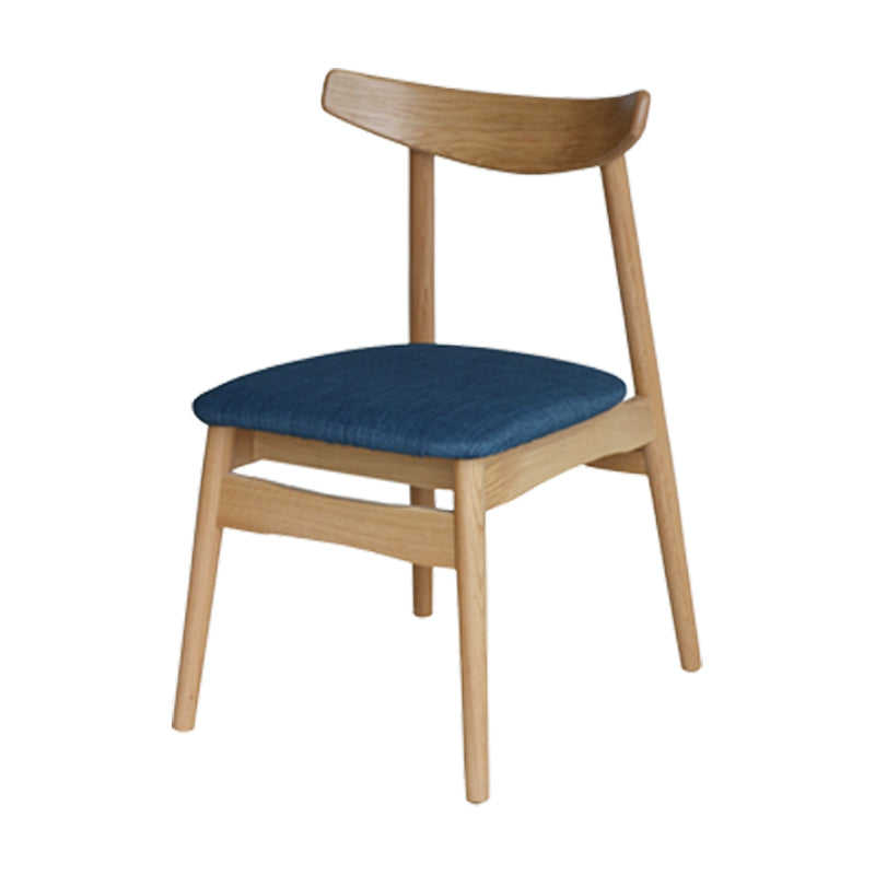Chaise de salle à manger scandinave en lin, finition mate, chaise de salle à manger à dossier ouvert