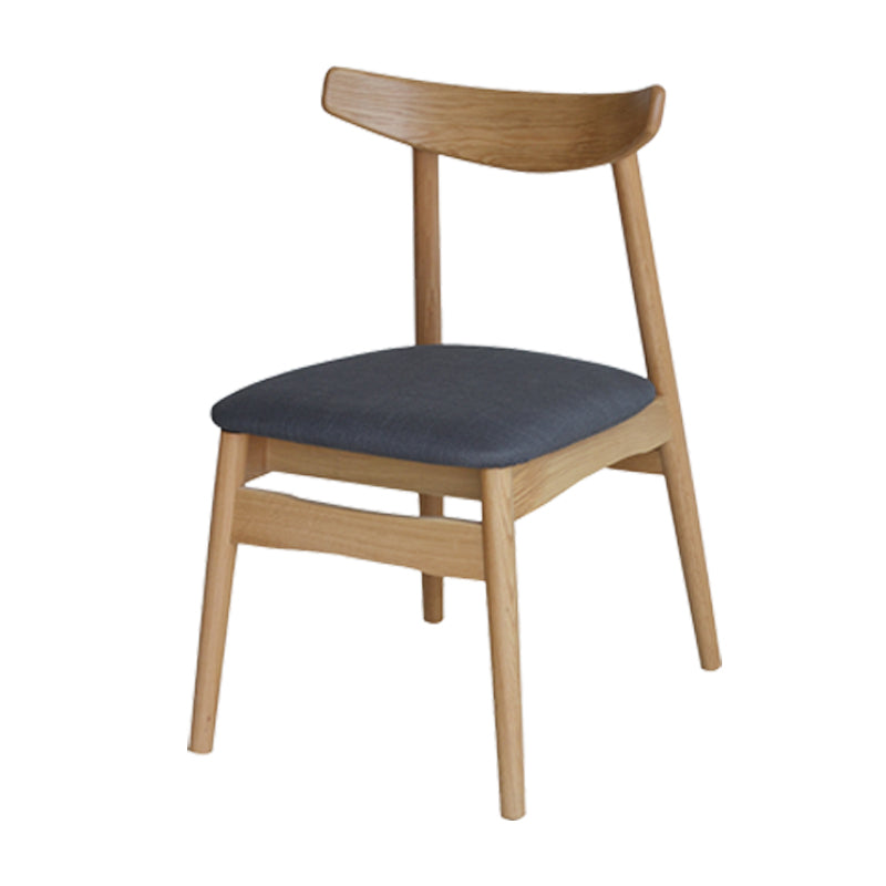 Chaise de salle à manger scandinave en lin, finition mate, chaise de salle à manger à dossier ouvert