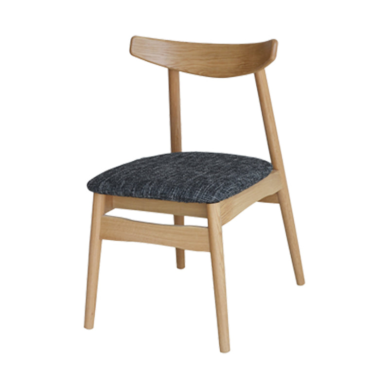 Chaise de salle à manger scandinave en lin, finition mate, chaise de salle à manger à dossier ouvert