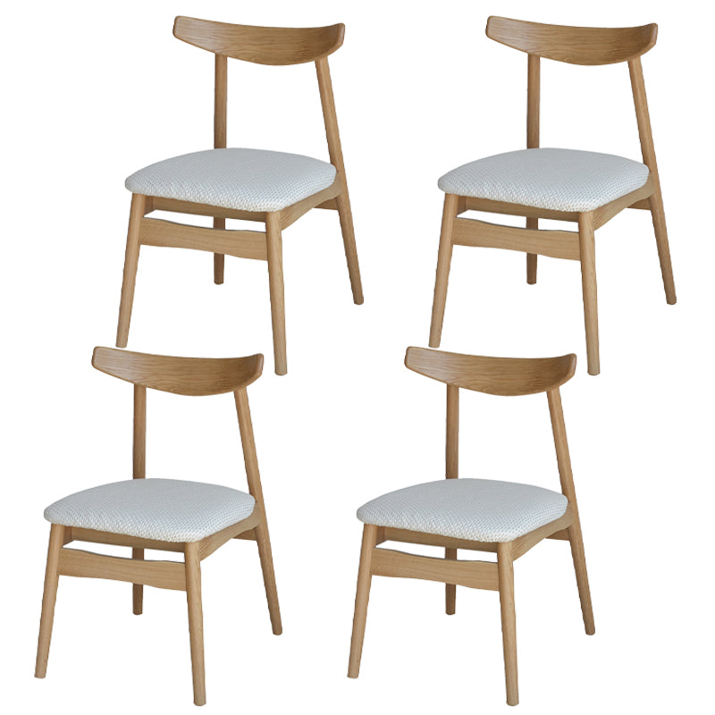 Chaise de salle à manger scandinave en lin, finition mate, chaise de salle à manger à dossier ouvert