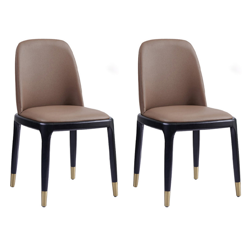 Silla auxiliar industrial tapizada para el hogar, silla de comedor Parsons con acabado mate (juego de 2)