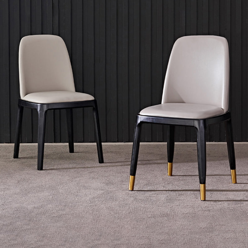 Silla auxiliar industrial tapizada para el hogar, silla de comedor Parsons con acabado mate (juego de 2)