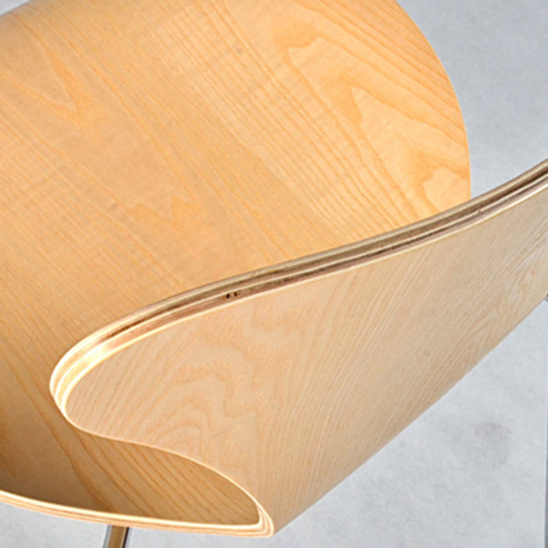 Contemporary Home Side Chair Wingback Wood Dining Room Chair with Metal Legs