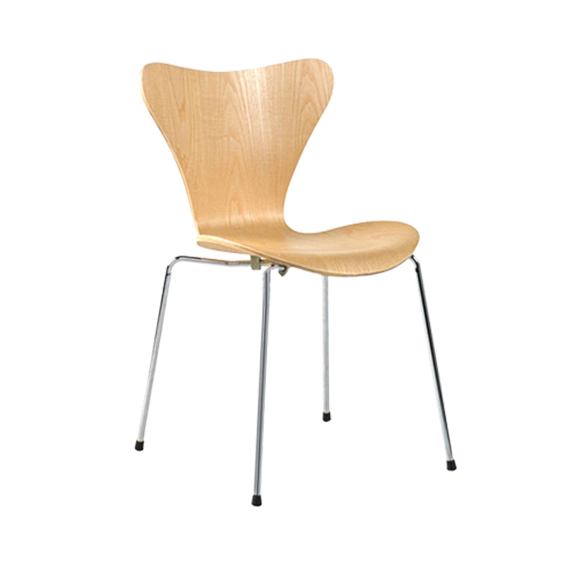 Contemporary Home Side Chair Wingback Wood Dining Room Chair with Metal Legs