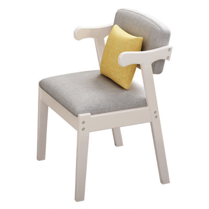 Fauteuil de maison scandinave, dossier ouvert, chaise de salle à manger simple rembourrée en bois