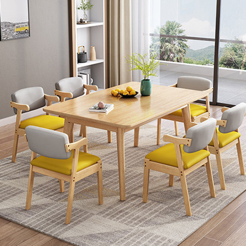 Fauteuil de maison scandinave, dossier ouvert, chaise de salle à manger simple rembourrée en bois