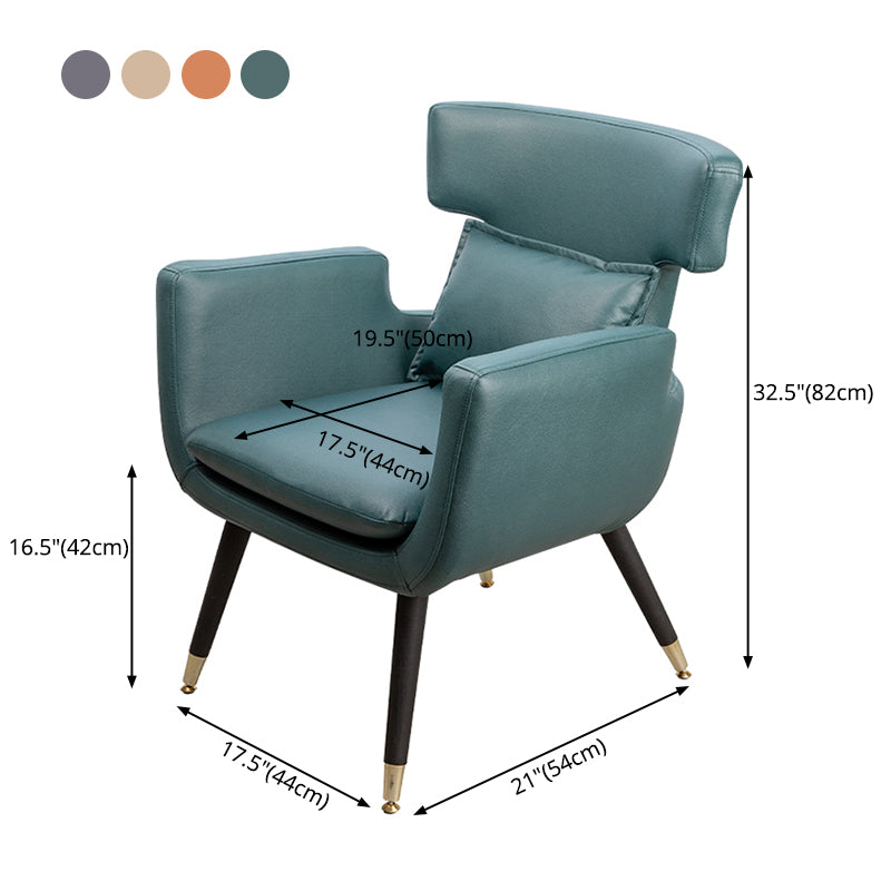 Minimalist Style Linen Fabric Dining Chair Solid Back Upholstered Single Chair for Home