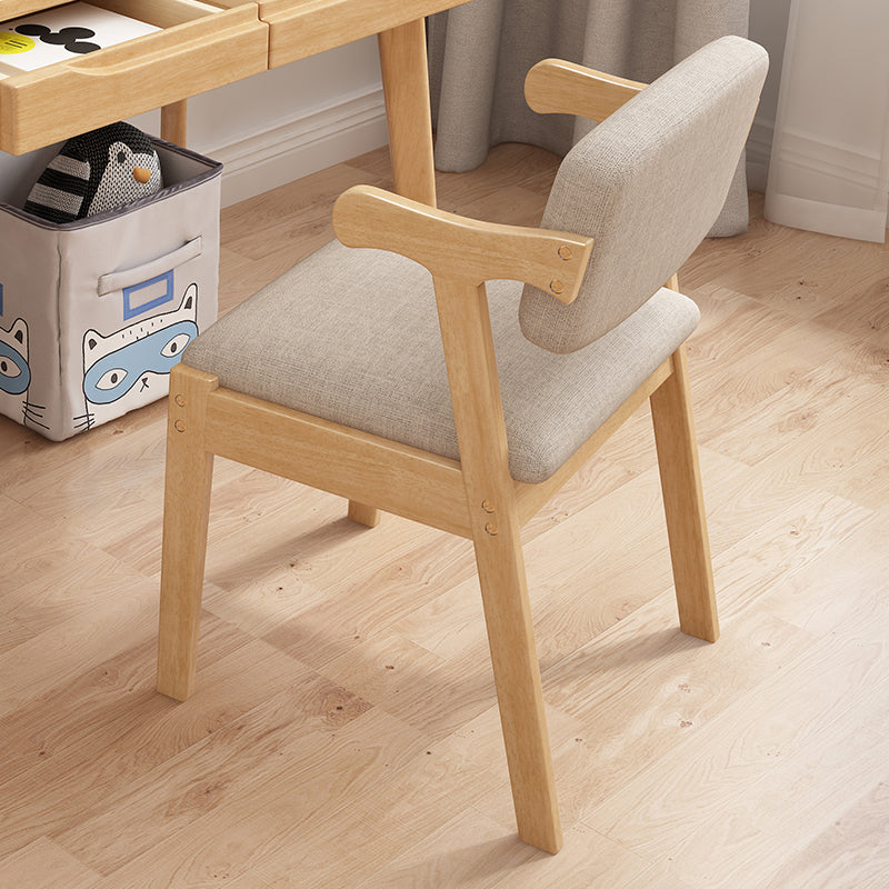 Chaise de salle à manger rembourrée au fini mat, fauteuil à dossier ouvert en hêtre scandinave