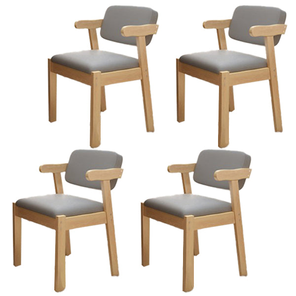 Chaise de salle à manger rembourrée au fini mat, fauteuil à dossier ouvert en hêtre scandinave