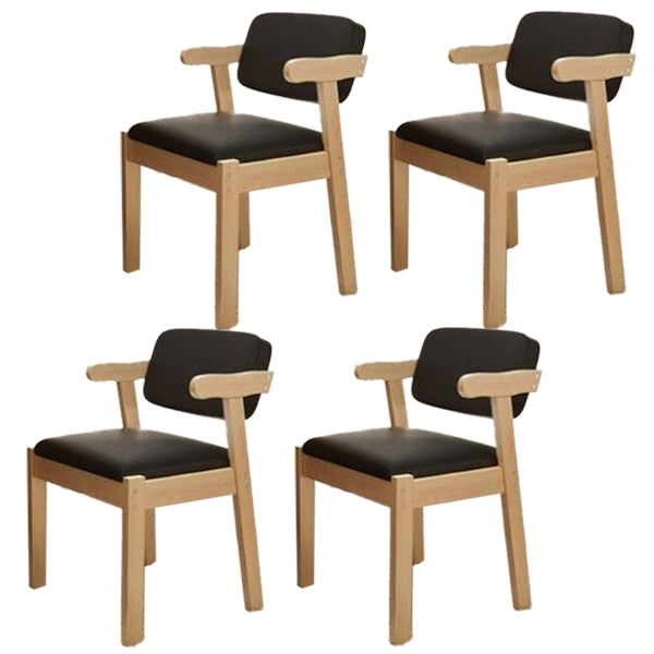 Chaise de salle à manger rembourrée au fini mat, fauteuil à dossier ouvert en hêtre scandinave