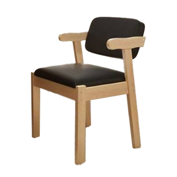 Chaise de salle à manger rembourrée au fini mat, fauteuil à dossier ouvert en hêtre scandinave