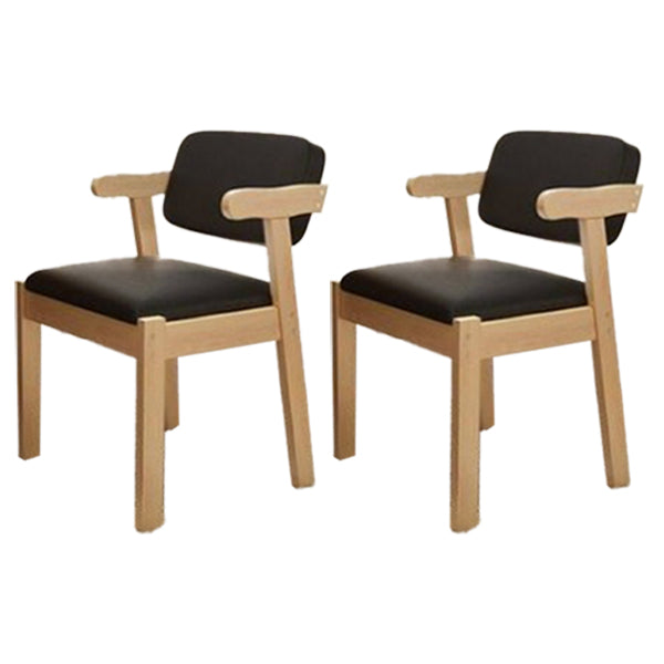 Chaise de salle à manger rembourrée au fini mat, fauteuil à dossier ouvert en hêtre scandinave