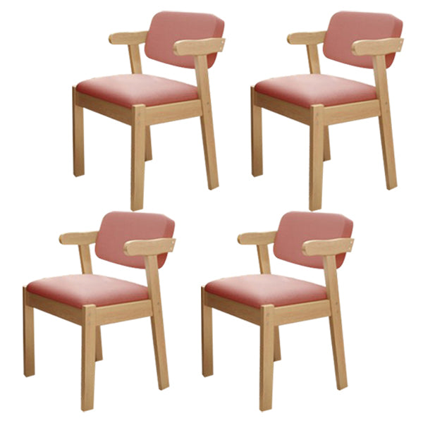 Chaise de salle à manger rembourrée au fini mat, fauteuil à dossier ouvert en hêtre scandinave