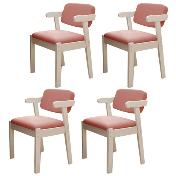 Chaise de salle à manger rembourrée au fini mat, fauteuil à dossier ouvert en hêtre scandinave