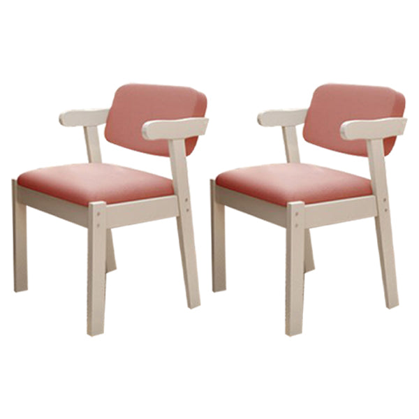 Chaise de salle à manger rembourrée au fini mat, fauteuil à dossier ouvert en hêtre scandinave