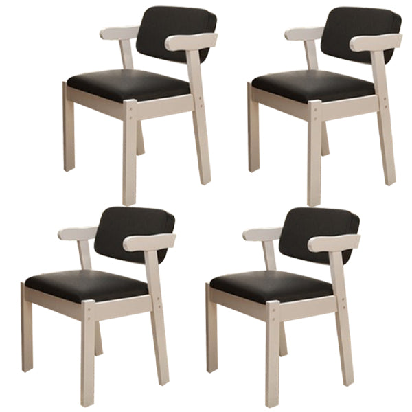 Chaise de salle à manger rembourrée au fini mat, fauteuil à dossier ouvert en hêtre scandinave
