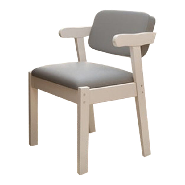Chaise de salle à manger rembourrée au fini mat, fauteuil à dossier ouvert en hêtre scandinave