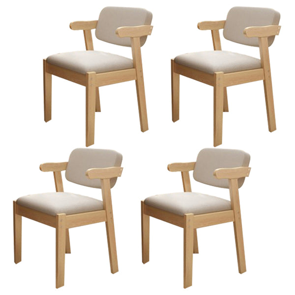 Chaise de salle à manger rembourrée au fini mat, fauteuil à dossier ouvert en hêtre scandinave