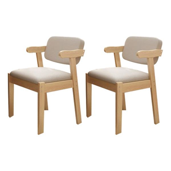 Chaise de salle à manger rembourrée au fini mat, fauteuil à dossier ouvert en hêtre scandinave
