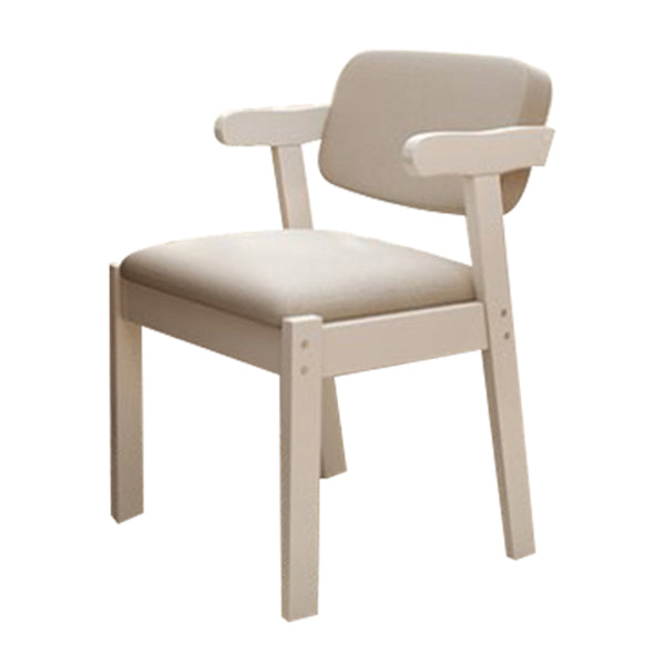 Chaise de salle à manger rembourrée au fini mat, fauteuil à dossier ouvert en hêtre scandinave