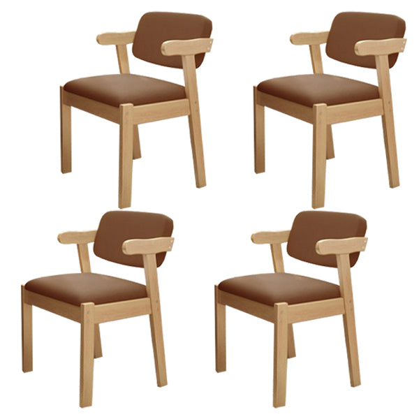 Chaise de salle à manger rembourrée au fini mat, fauteuil à dossier ouvert en hêtre scandinave